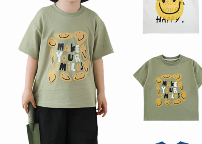 Green Boys Short-sleeves Graphic tee