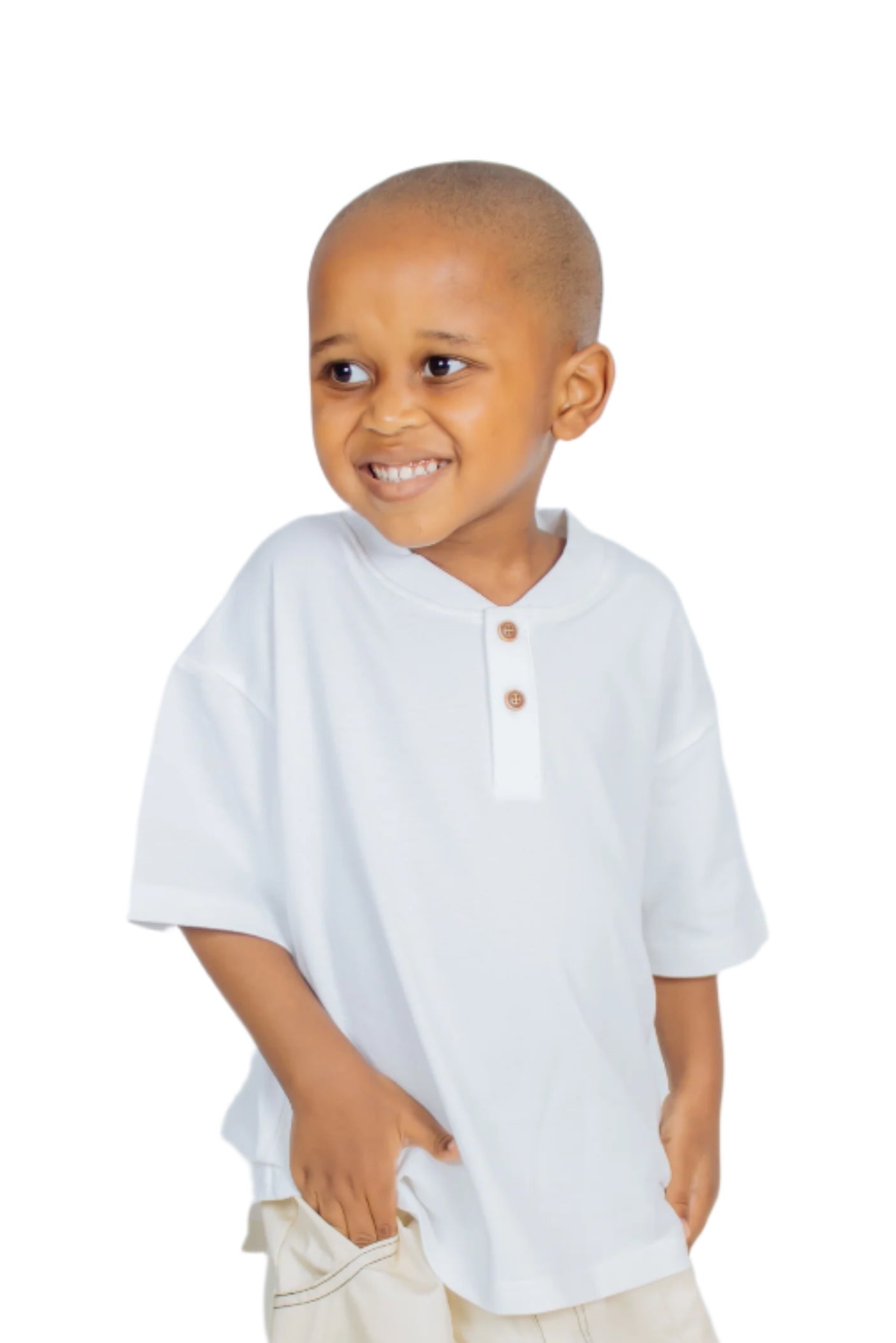 White Comfort Henley Tee