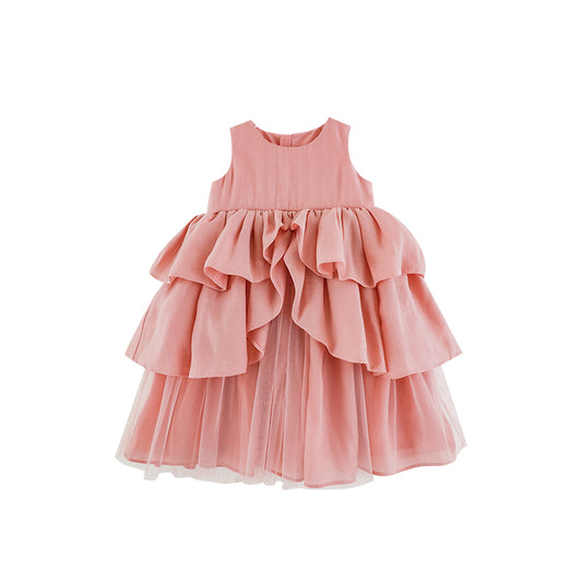 Pink Tiered Ruffle Party Dress