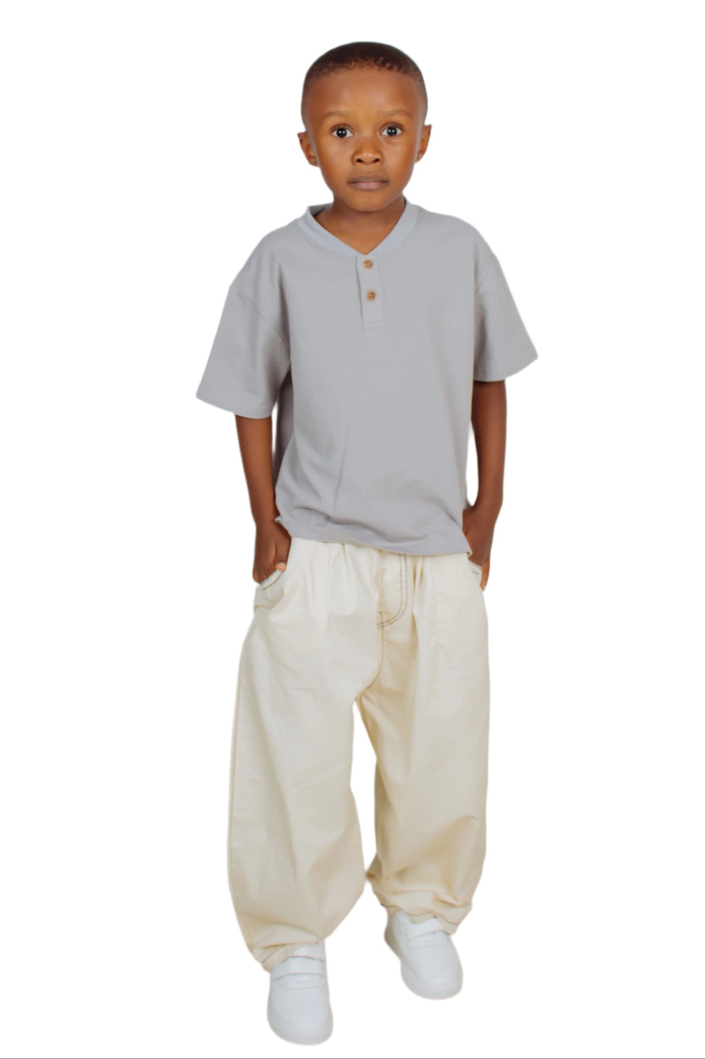 Brown & Cream Wide-Leg Trousers