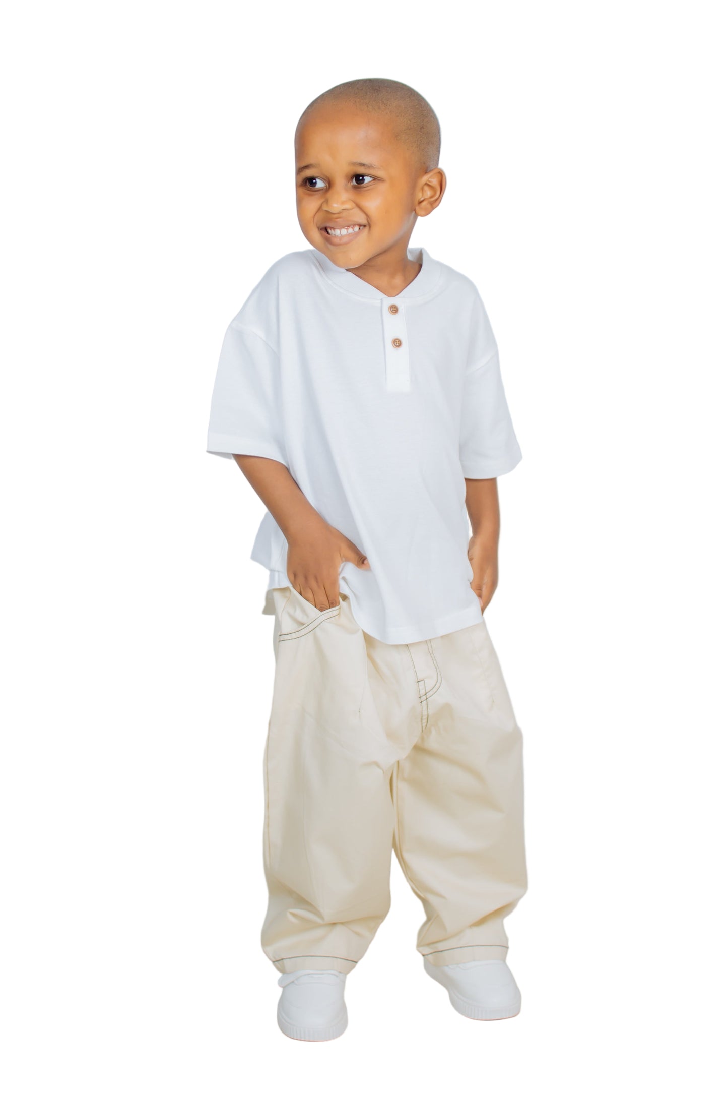 Brown & Cream Wide-Leg Trousers