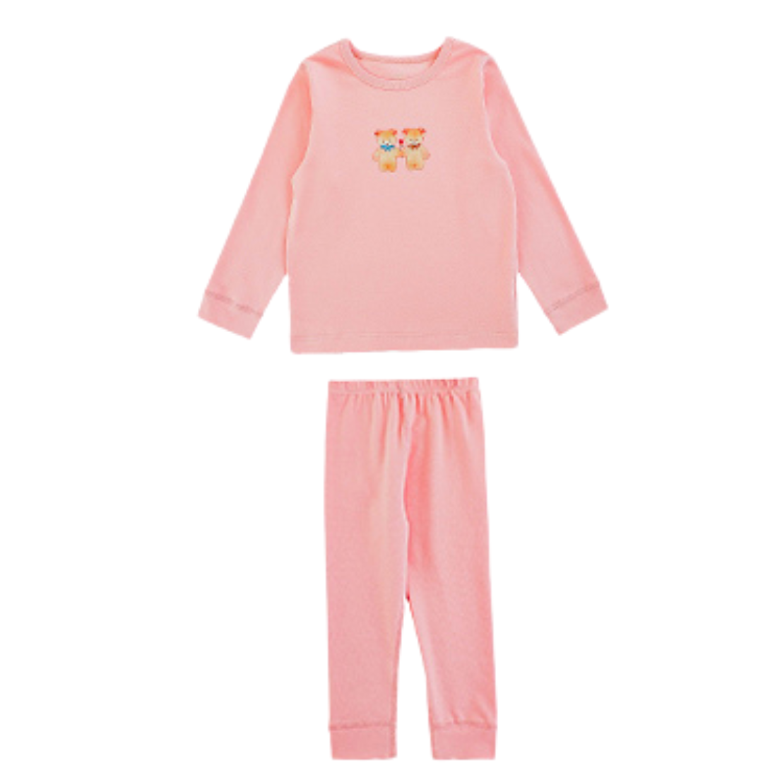 Girls' Soft Cotton Pajama Set with Matching Unicorn Sleep Cap - Pink Sleepwear Set, Comfortable Long Sleeve Top, Pants and Bonnet
