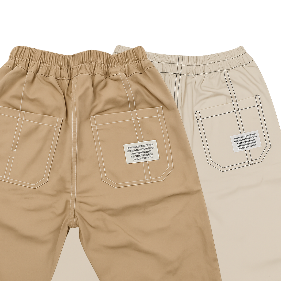 Brown & Cream Wide-Leg Trousers