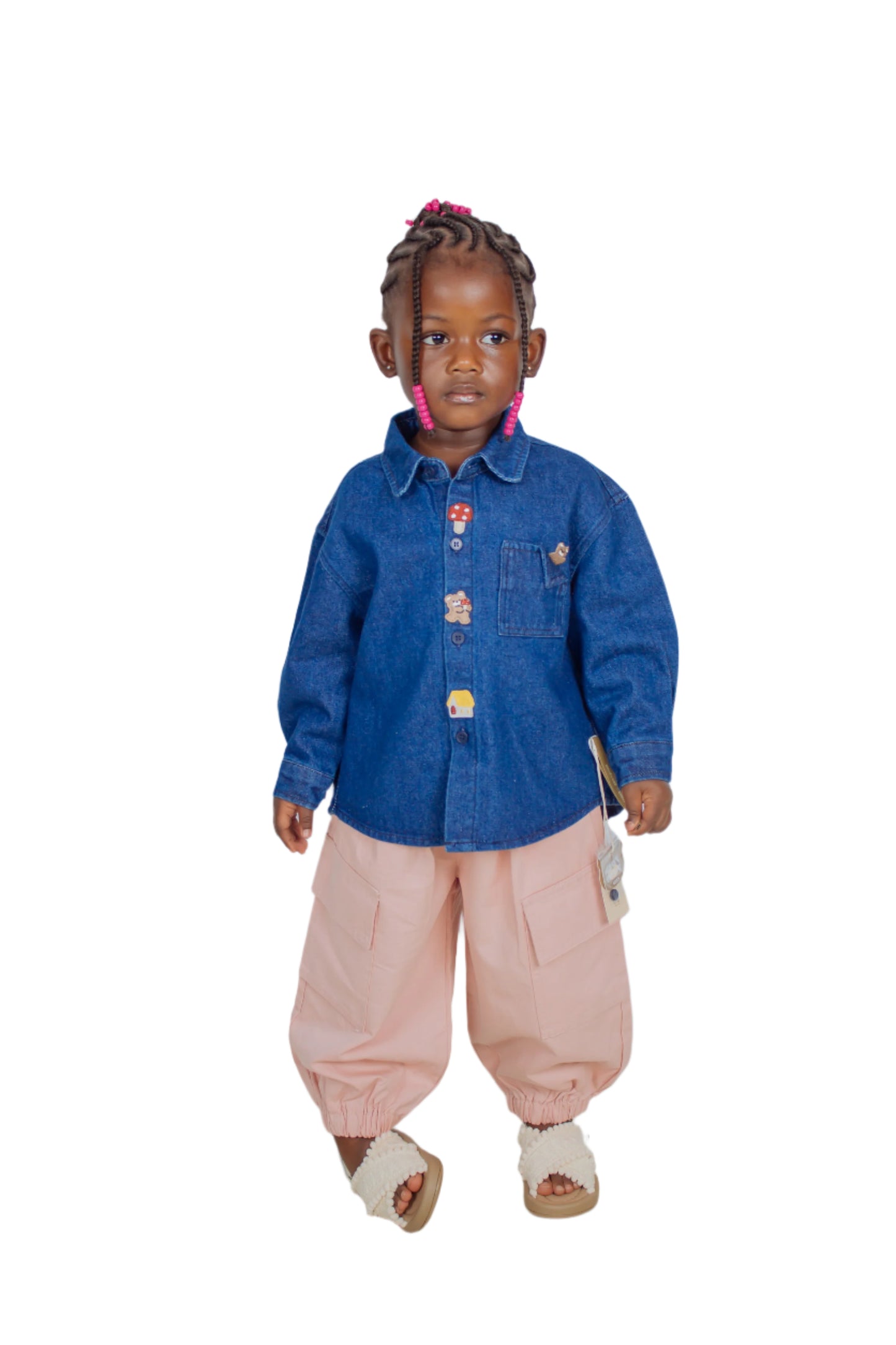 Girls' Denim Button-up Shirt (Long sleeve)
