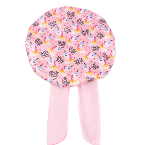 Pink Unicorn Satin-Lined Bonnet